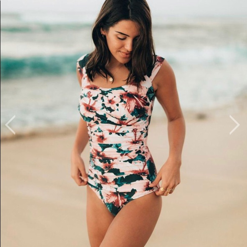 Albion Off Shoulder One Piece Swim Suit Size M